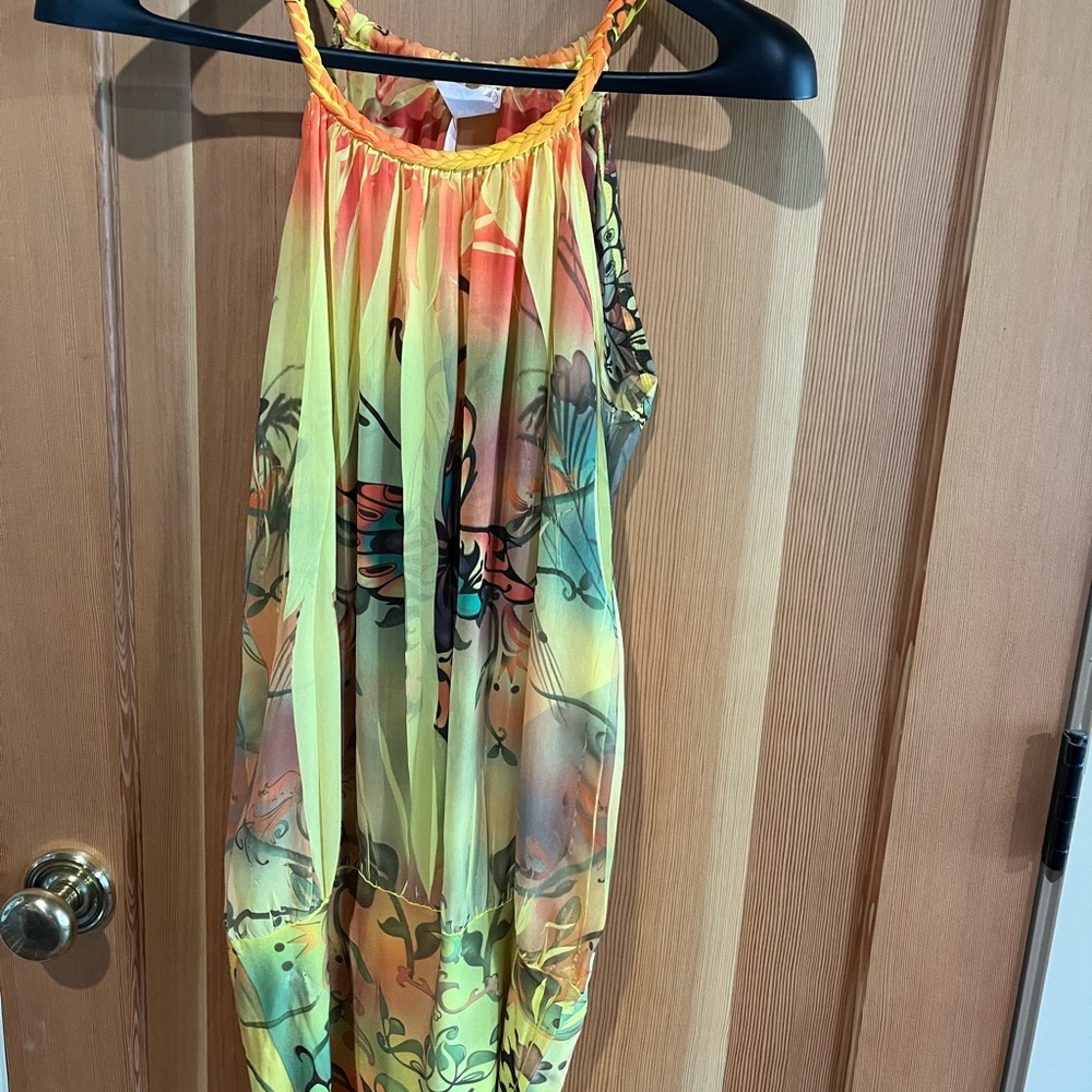 Vibrant Orange Floral Dress